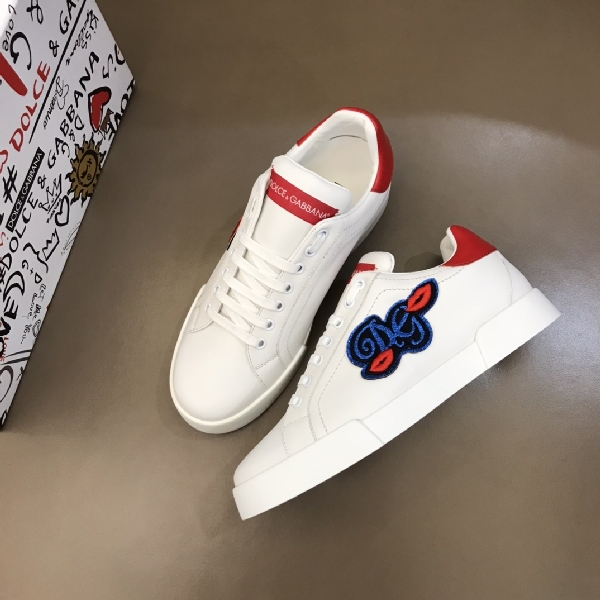 Replica DG Sneaker Portofino in White with Red