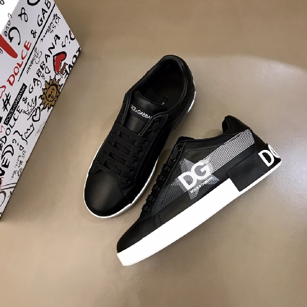 Replica DG Sneaker Portofino in Black with White sole