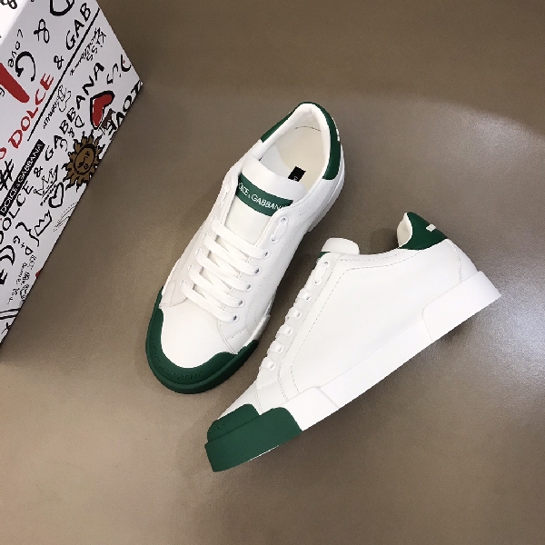 Replica DG Sneaker Portofino in White with Green sole