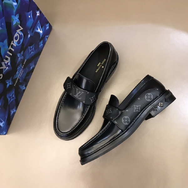 Replica Louis Vuitton Dress Shoe Derby Harness in Black