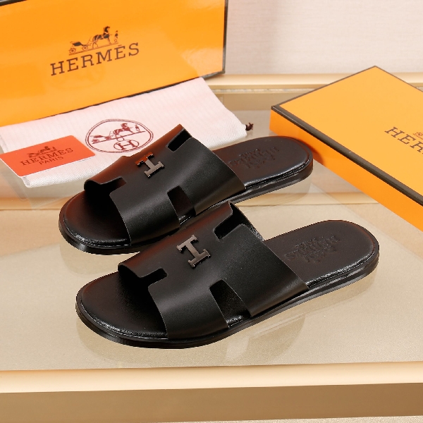 Replica Hermes Slipper Lzmir in Black