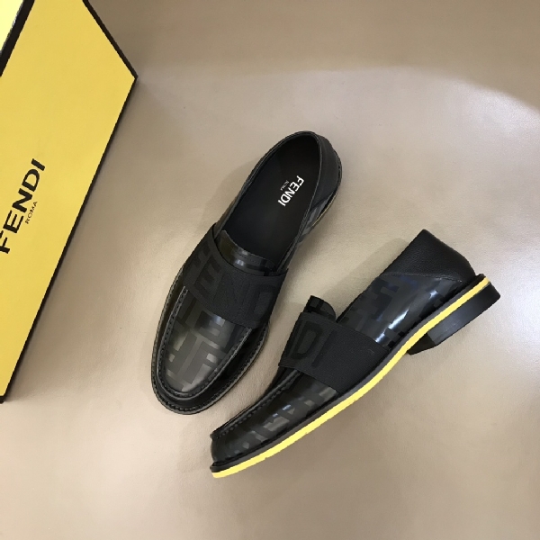 Replica Fendi Dress Shoe leather loafers in Black