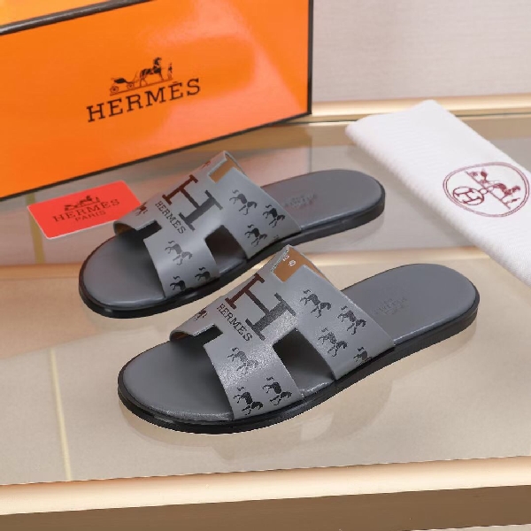 Replica Hermes Slipper Lzmir in Gray