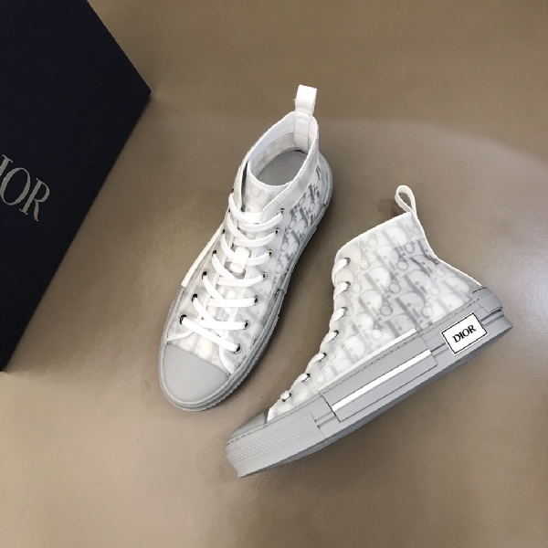 Replica Dior Sneaker B23 in Gray with Gray Logo high