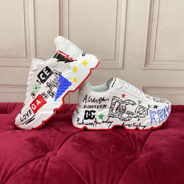 Replica DG Sneaker Hand drawn in White with Black