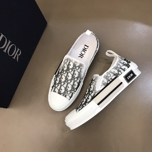 Replica Dior Sneaker B23 in White with Black Logo