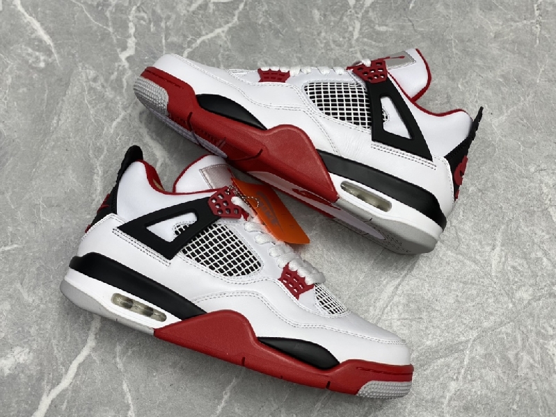 Replica Nike Sneaker Air Jordan4 in Silver with Red