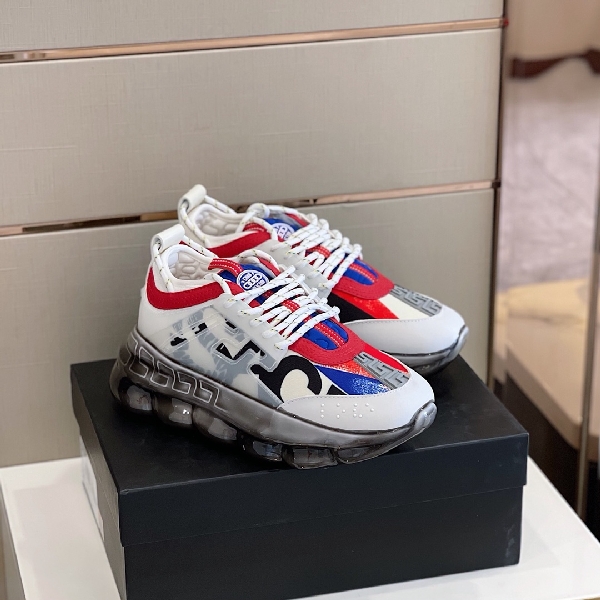 Replica Versace Sneaker Chain Reaction in Red with Blue