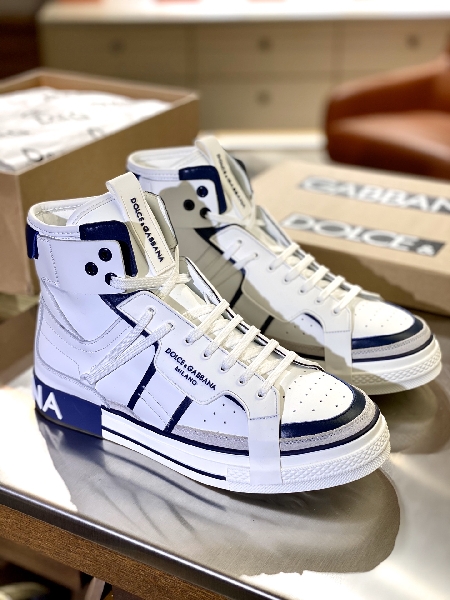 Replica DG Sneaker Calfskin 2.Zero custom High in White