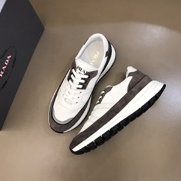 Replica Prada Sneaker PRAX in White with Black