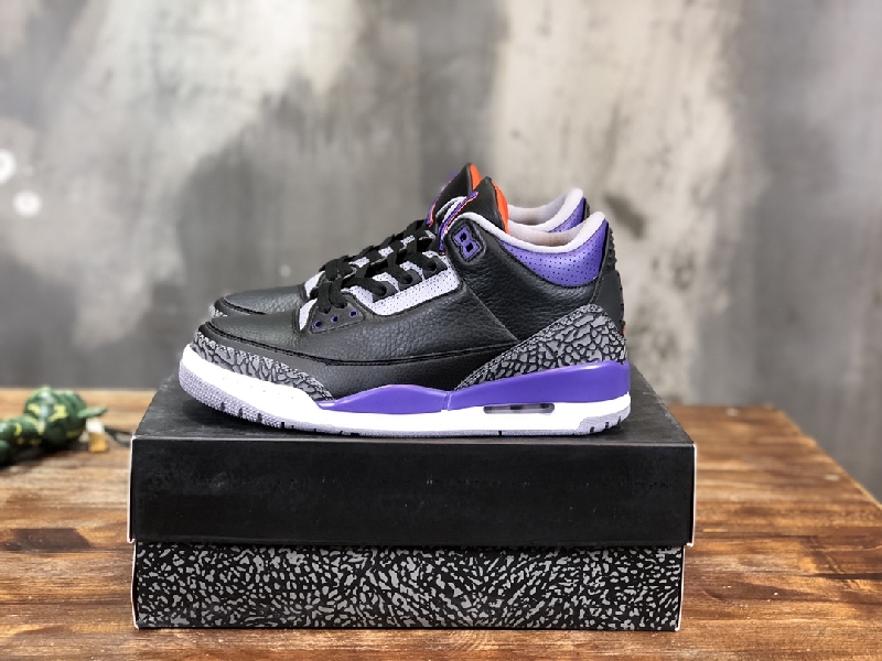 Replica Nike Sneaker Air Jordan3 Court Purple in Black