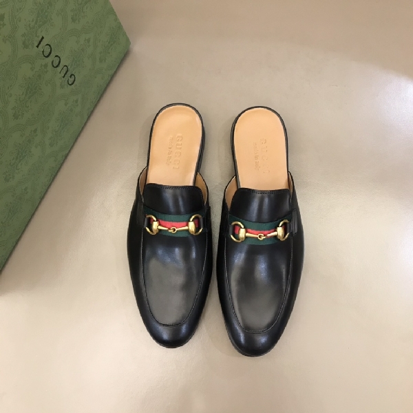 Replica Gucci high quality men's half slipper