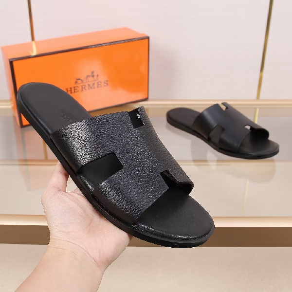 Replica Hermes Slipper Lzmir in Black