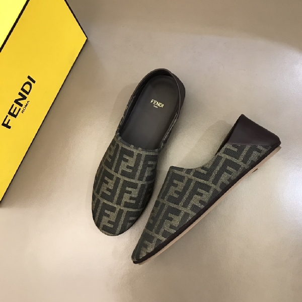 Replica Fendi Slipper Brown fabric in Brown