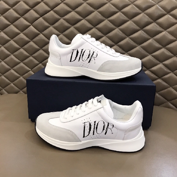 Replica Dior Sneaker B01 in White with Black Logo