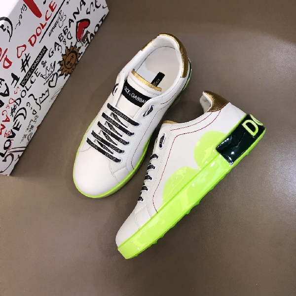 Replica DG Sneaker Portofino in White and Green sole