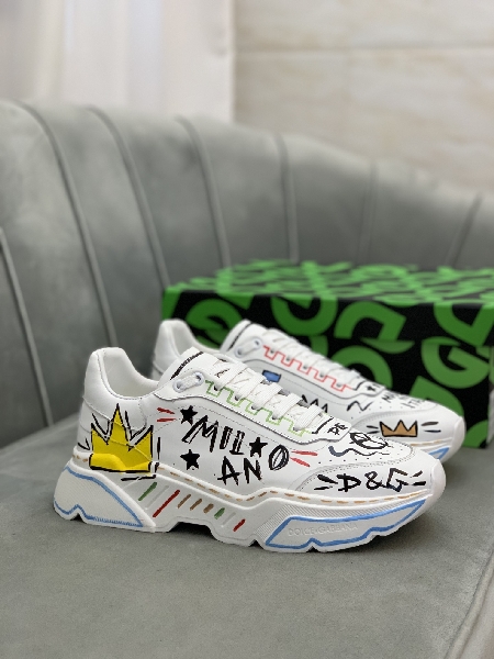 Replica DG Sneaker Daymaster in White with Graffiti