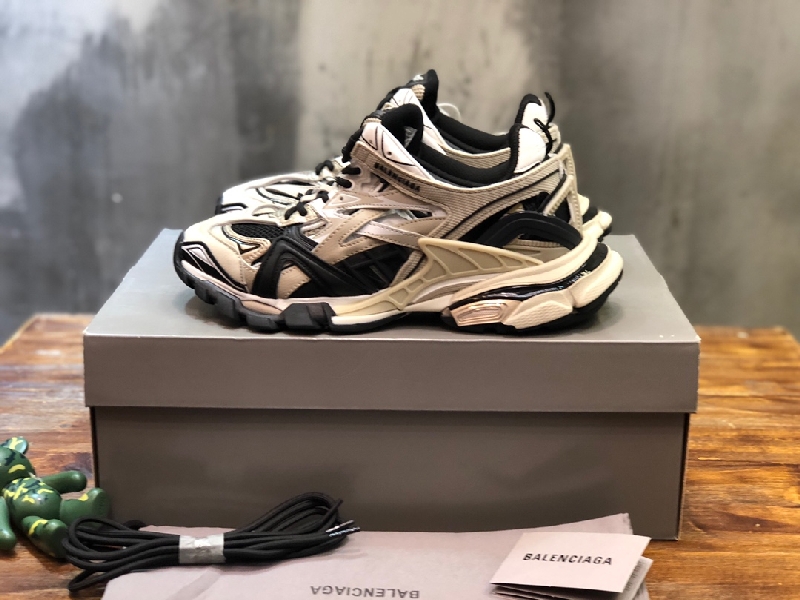 Replica BALENCIAGA Track Trainer LED Sneakers in Beige