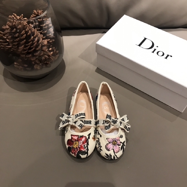 Replica Dior 2022 Children's princess shoes bowknot Dancing shoes