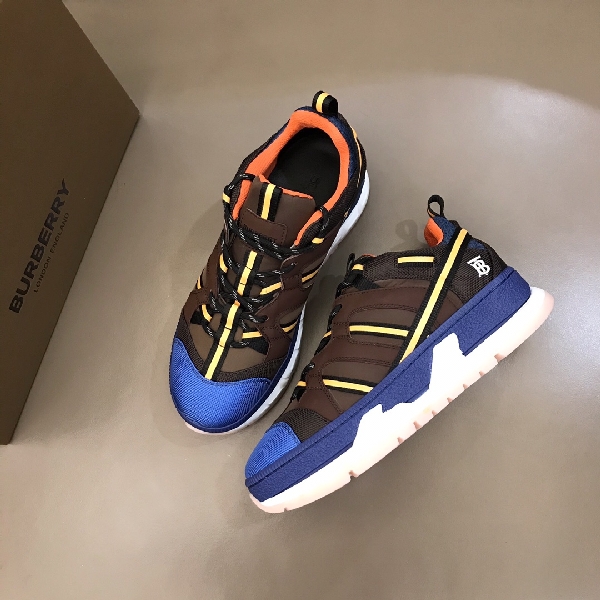 Replica BurBerry Sneaker Union in Brown with blue toe