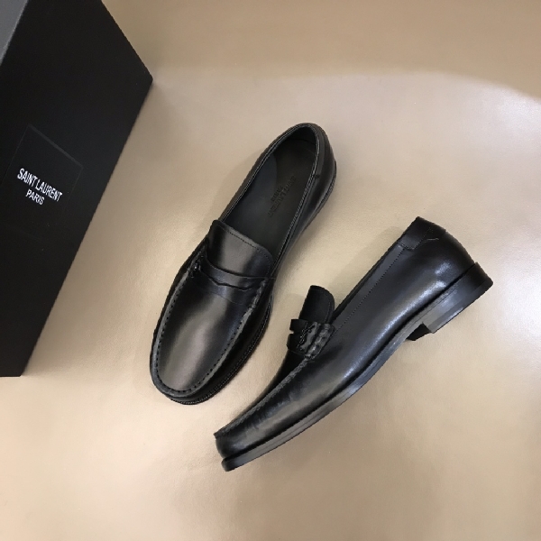 Replica YSL Dress Shoe Teddy Penny in Black Leather