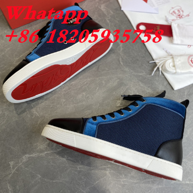 Christian Louboutin Mens Shoes Luxury Brand Red Bottom Design Louis Junior Spikes Flat with Original Box CL sneakers Whatapp