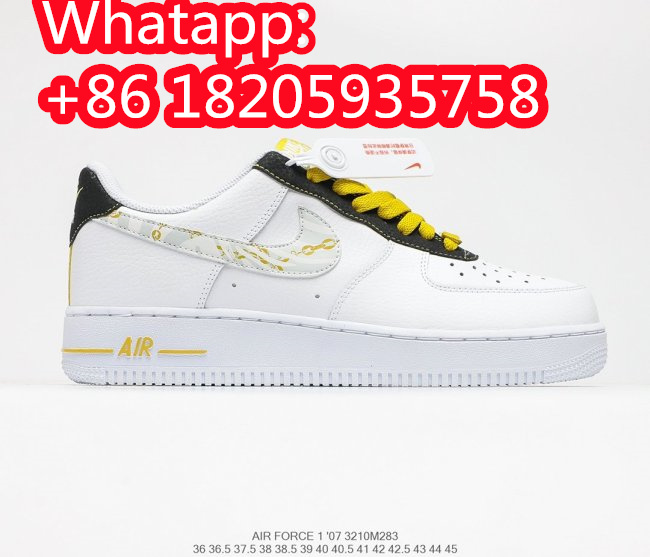 Nike Air Force 1 '07 Low Features Gold Links and Reflective Sneakers Men Womens Shoes 3210M283 Whatapp