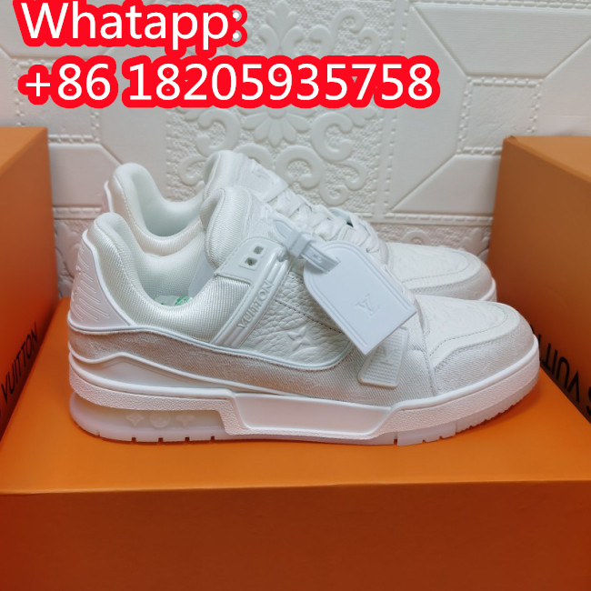 Louis Vuitton Mens Shoes Fashion Sneakers Design Luxury Brand LV TRAINER SNEAKER Mix of materials with Original Box 1A9JI9 Whatapp