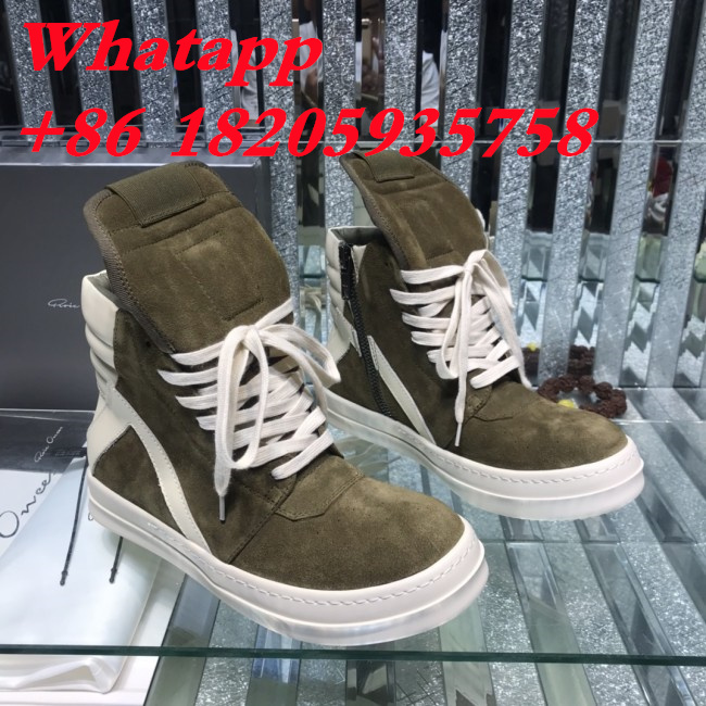 Rick Owens Men Shoes Sneakers Leather High-Top Breathable Mens Casual Shoes Ankle Boots with Original Box Whatapp