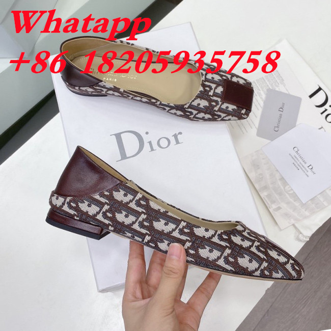 Dior Womens Shoes Sandals Fashion Pumps Luxury Brand D-Doll Flat PUMP with Original Box Whatapp