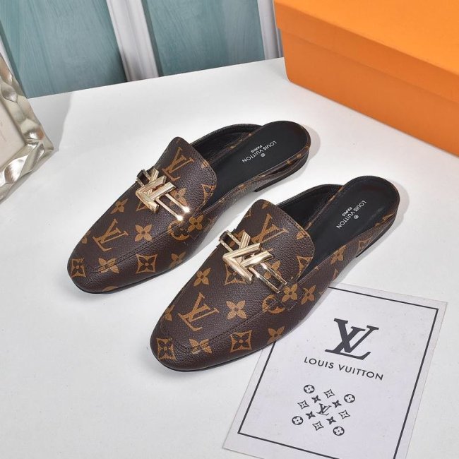 Louis Vuitton Womens Shoes Leather Mules Whatapp