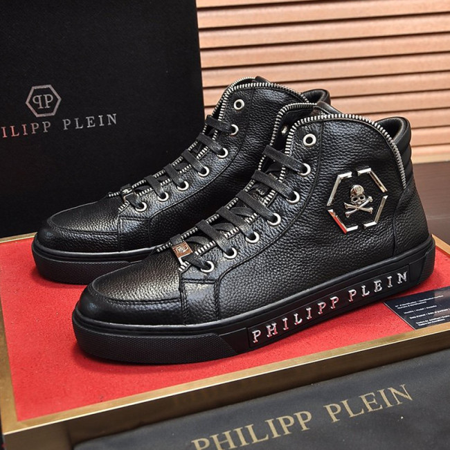 Philipp Plein Men Shoes Sneakers High Top Sneaker Fashion Design Luxury Brand Ankle Boots with Original Box Whatapp