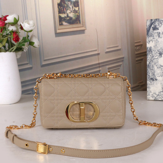 Dior Womens Bags Crossbody Bag SMALL DIOR CARO BAG Beige Supple Cannage Calfskin with Original Box M9241UWHC_M39U Whatapp