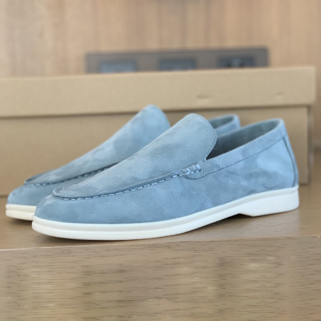 Loro Piana Womens Shoes Loafers Casual Design Luxury Brand Fashion Shoes for Women with Original Box Light Blue Whatapp