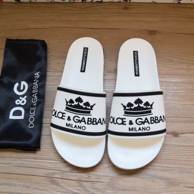 Dolce&Gabbana Womens Mens Shoes Sandals Milano Slides In Rubber And Calfskin Luxury Sandals Beach Wear with Original Box Slippers Whatapp