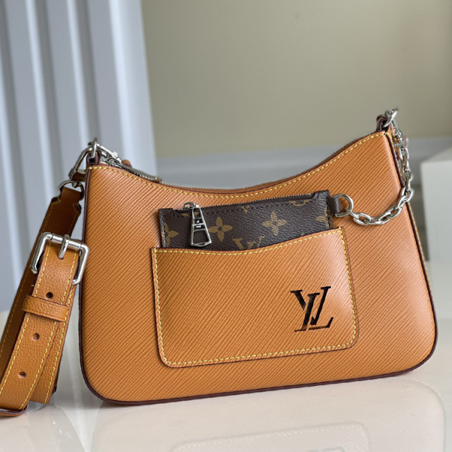 Louis Vuitton Womens Bags Clutch Shoulder Bags Luxury Brand Fashion Type Messenger Bags MARELLE M80794 Honey Gold Epi grained cowhide leather with Original Box Whatapp