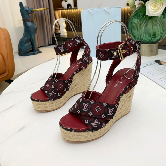 Louis Vuitton Womens Shoes STARBOARD WEDGE SANDAL Whatapp