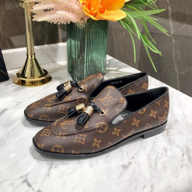 Louis Vuitton Women Shoes Fashion Luxury Brand UPPER CASE FLAT LOAFER Monogram Leather with Original Box Whatapp