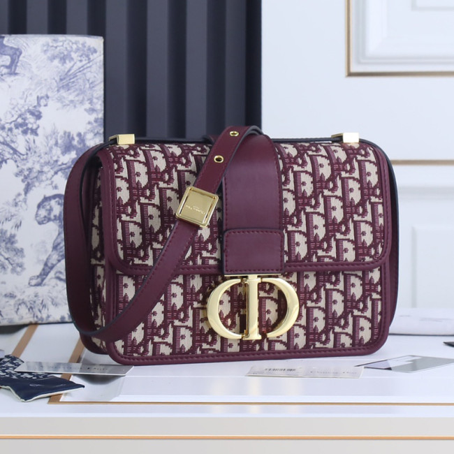 Dior Womens Bags Crossbody Bags Luxury Brand 30 MONTAIGNE BAG Burgundy Dior Oblique Jacquard M9203UTZQ_M974 with Original Box Whatapp