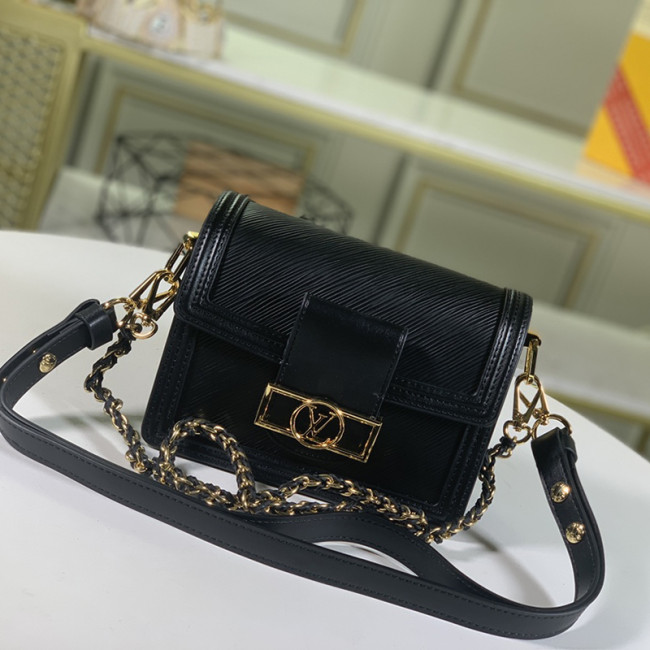 Louis Vuitton Womens Bag MINI DAUPHINE Black Epi Leather Luxury Brand Shoulder Bags for Women with Original Box M55964 Whatapp