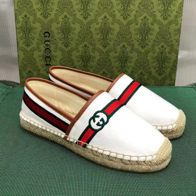 Gucci Womens Shoes Fashion Type Luxury Brand Leather Women's embroidered espadrille Casual Shoes for Women with Original Box Whatapp