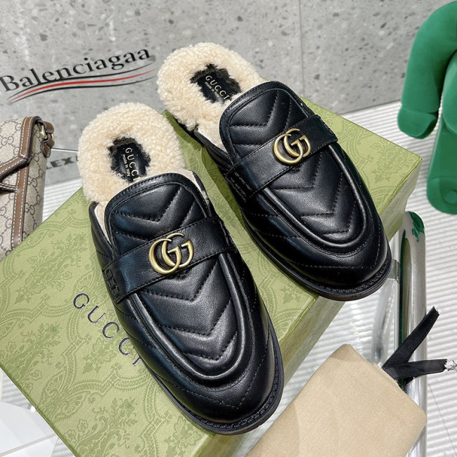 Gucci Womens Shoes Casual Loafers Design Luxury Brand Leather Princetown with Original Box Whatapp