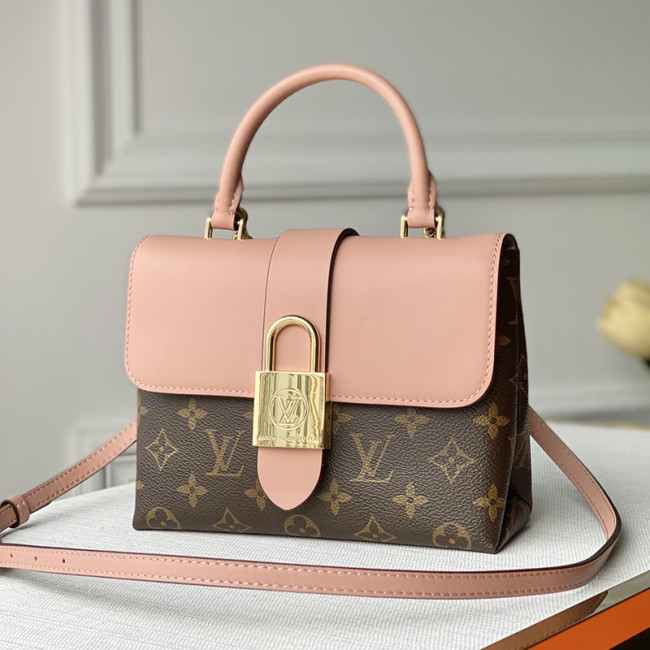 Louis Vuitton Womens Bags Luxury Brand Fashion Handbags Crossbody Bags Type LOCKY BB M44080 Rose Poudré Pink Monogram coated canvas and smooth cowhide leather with Original Box Whatapp