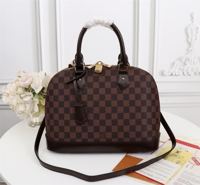 Louis Vuitton Womens Bags Handbags Luxury Brand Fashion Type ALMA PM Damier Ebene Canvas Leather Women Bags N53151 Whatapp