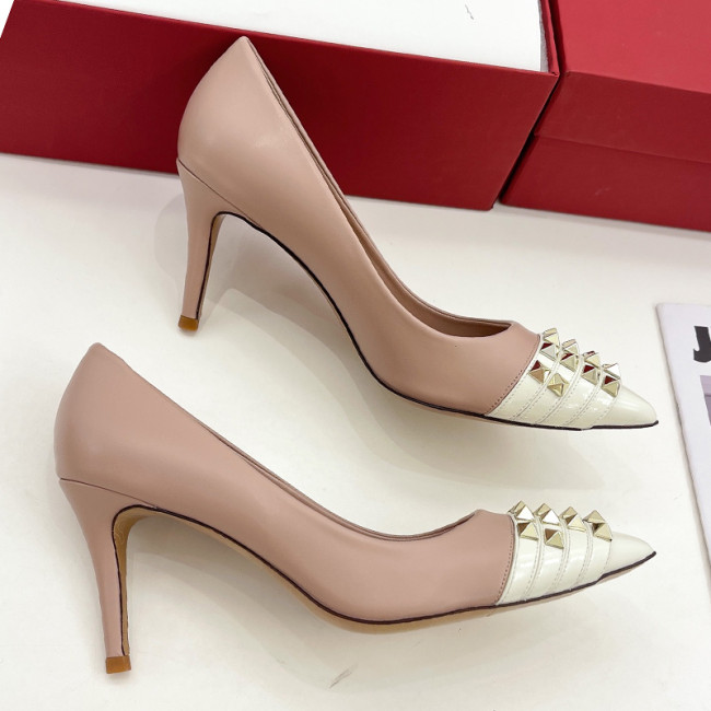 Valentino Womens Shoes ROCKSTUD SLINGBACK PUMP WITH SCULPTED HEEL IN KIDSKIN with Original Box 8cm Heel Design Whatapp