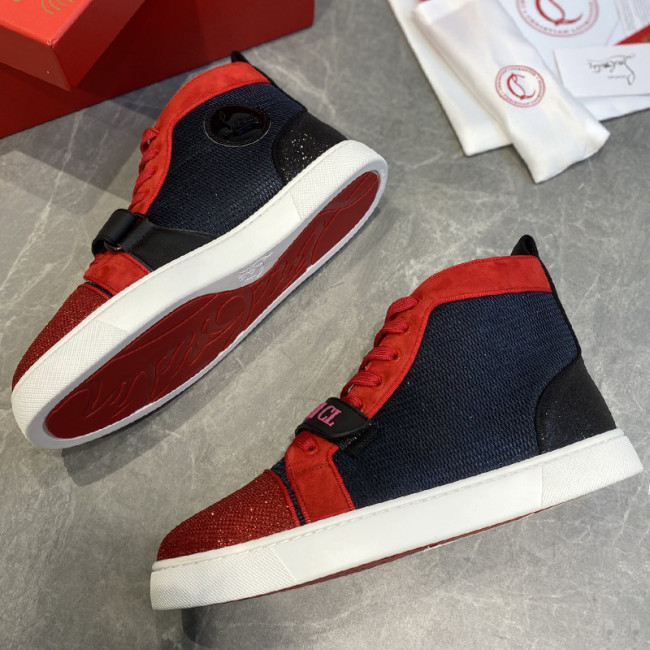 Christian Louboutin Mens Shoes Luxury Brand Red Bottom Design Louis Junior Spikes Flat with Original Box CL sneakers Whatapp