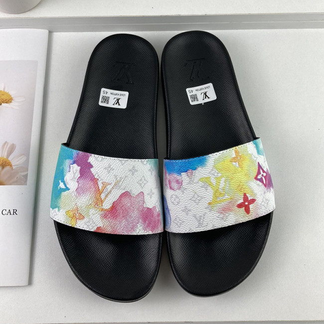 Louis Vuitton Men Shoes Slippers Sandals Flip Flop Luxury Brand WATERFRONT MULE with Original Box Whatapp