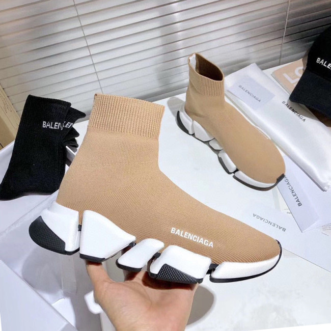 Balenciaga Womens Shoes Breathable Speed Sneaker in Knit White and Black Sole Unit Luxury Brand 587280W17022300 Whatapp