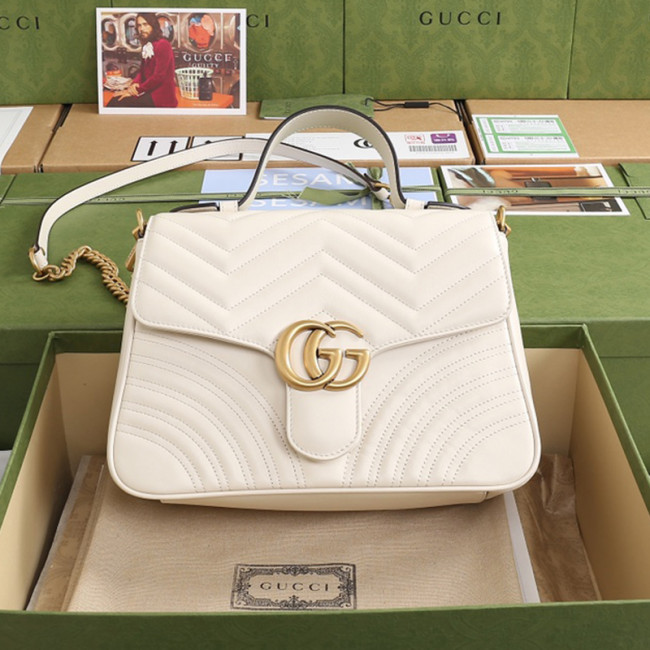 Gucci Womens Bags Shoulder Messenger Bag Luxury Brand Gucci Leather GG Marmont Small Top Handle Bag with Original Box 498110 DTDIT 1000 Whatapp