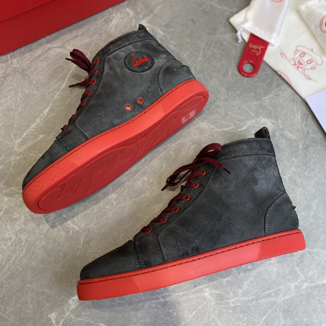 Christian Louboutin Mens Shoes Luxury Brand Red Bottom Design Louis Junior Spikes Flat with Original Box CL sneakers Whatapp